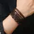 pulseira masculina 4 peças/conjunto Trançado Envoltório Pulseiras De Couro pa na internet