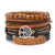 pulseira masculina 4 peças/conjunto Trançado Envoltório Pulseiras De Couro pa