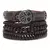 pulseira masculina 4 peças/conjunto Trançado Envoltório Pulseiras De Couro pa - comprar online