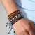 Imagem do pulseira masculina 4 peças/conjunto Trançado Envoltório Pulseiras De Couro pa
