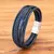 pulseira de couro tecida à mão, luxuosa, multicamadas, masculina, fivela - MOVA ACESSORIOS