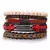 pulseira masculina 4 peças/conjunto Trançado Envoltório Pulseiras De Couro pa - MOVA ACESSORIOS