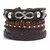 pulseira masculina 4 peças/conjunto Trançado Envoltório Pulseiras De Couro pa
