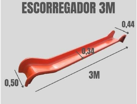Escorregador Reto em Fibra de Vidro de 3,00m