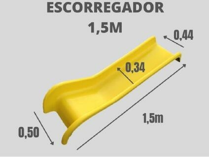 Escorregador Reto em Fibra de Vidro de 1,50m