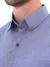 Camisa Social Masculina Premium Tipo Linho Azul Cobalto na internet
