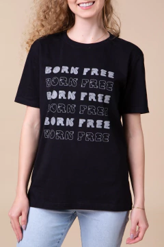 Camiseta Casual Preta - Born Free