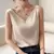 Top de alça feminino halter decote em v básico branco cami sem mangas cetim se - R-Shop