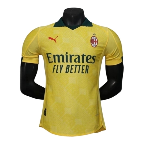 Camisa AC Milan III 25/26 - Jogador Puma Masculina - Amarela com detalhes em verde
