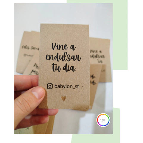 X 8 Tarjetas personalizadas - Papel Kraft