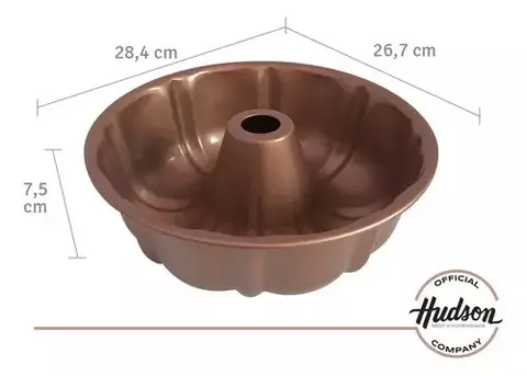 Molde Flan/budín Hudson Con Antiadherente 25 Cm Color Cobre