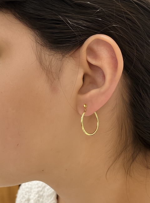 Brinco Argola fecho Clique em Banho de Ouro 18k - comprar online