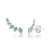 Brinco ear cuff gotas esmeralda