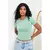 Baby Tee Feminina - Blusa Slim Fit Manga Curta Blusa de Compressão Várias Cores - Lunvion