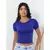 Baby Tee Feminina - Blusa Slim Fit Manga Curta Blusa de Compressão Várias Cores na internet