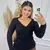 Blusa Tricot Básica Decote V Tricô Trança Feminina Outono Inverno - comprar online