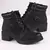 Bota feminina Virginia inverno 2025 bota cano curto solado tratorado outono inverno - COTURNO FEMININO OFF WHITE / PRETA