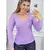 Blusa Tricot Básica Decote V Tricô Trança Feminina Outono Inverno - Lunvion