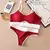 Conjunto de sutiã esportivo e calcinha sem costura feminino, roupa íntima de algodão vazada, costas em U, sutiã push-up, conjunto de lingerie sexy confortável na internet