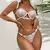 Lingerie de renda transparente para mulheres, sutiã ultrafino, calcinha erótic