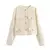 Jaqueta Cropped de Tweed Feminina, Casaco com Botões e Manga Longa - Lunvion