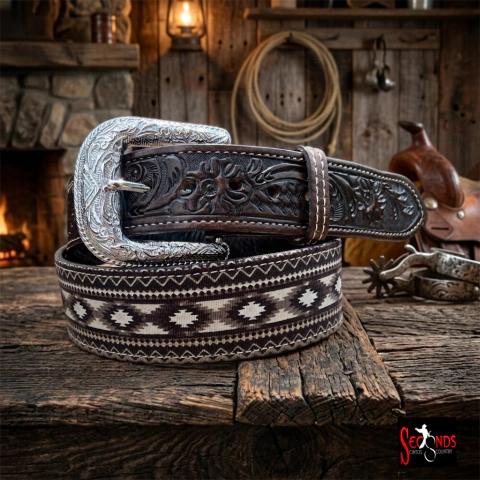 Cinto Country Bordado Com detalhe em tecido