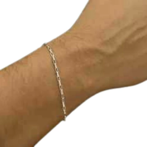 Pulseira Masculina Cartier tijolinho Prata 925 Tam: 19