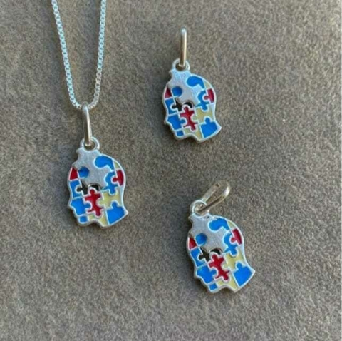 Colar símbolo autista , simboliza: azul: Tranquilidade, amarelo alegria, vermelho amor, verde saúde - comprar online