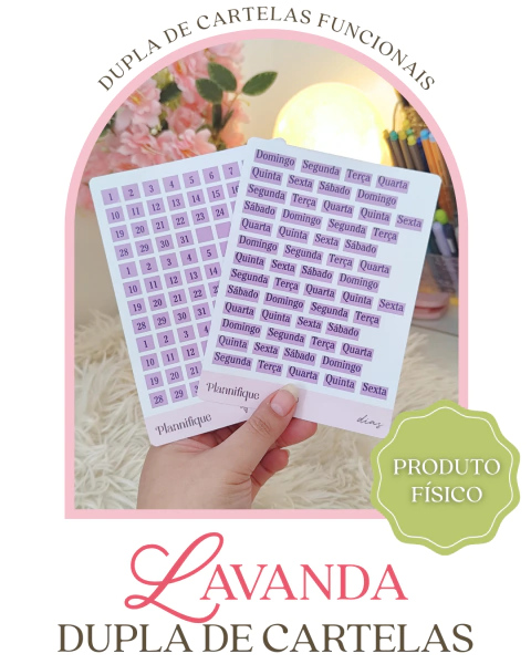 Duplinha de Cartelas Funcionais Números e Dias - Lavanda - comprar online