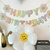 Guirnalda doble: Happy Birthday y Flores con Tira de Margaritas Blancas