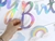 Guirnalda doble: Unicornios Happy Birthday tornasol con Arco Iris y diamantes