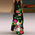 Fashion Sexy Butterfly Print V-Neck Sleeveless Long Dress - comprar online