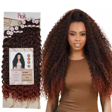 Cabelo Orgânico Lady Cacheado - Pink Hair by Ramana Borba