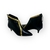 Bota feminina em couro preto com detalhe dourado, salto fino de 4cm e cano curto.