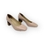 Scarpin feminino Dumond em couro nude rosé com salto bloco médio de 6 cm