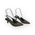 Par de scarpin slingback feminino bronze com brilho em couro sintético e salto fino de 5cm