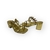 Tamanco feminino em couro dourado metalizado com design cut-out exclusivo e salto bloco de 4cm