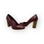 Scarpin feminino Santa Lolla em couro bordô com salto fino de 8cm, tamanho 35.