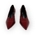 Scarpin feminino Santa Lolla em couro verniz vinho com bico fino e salto fino de 6 cm, tamanho 35