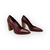 Scarpin feminino Santa Lolla em couro na cor bordô com salto fino grosso de 8cm, tamanho 35