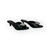 Tamanco feminino Santa Lolla preto em couro com salto fino de 5 cm e fivela metálica decorativa tamanho 35