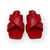 Sandália tamanco de couro vermelho com salto de 5,5cm, modelo exclusivo e elegante.