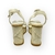 Sandália Anabela Feminina em Couro Carrano – Salto Alto 9,5cm Off-White - Closet 35