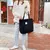 Bolsa de ombro feminina retrô casual em lona