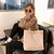 Bolsa de ombro feminina retrô casual em lona
