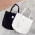 Bolsa de ombro feminina retrô casual em lona
