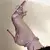 Imagem do Sandálias femininas de salto alto com strass e laço pontudo, estilo francês,