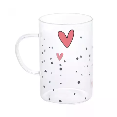 CONJUNTO DE CANECAS VIDRO HEART