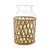 VASO DE VIDRO E FIBRA NATURAL 13CM X 23CM