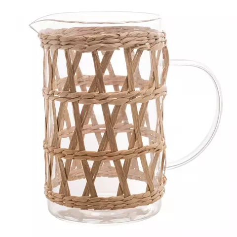 JARRA DE VIDRO E FIBRA NATURAL 1L